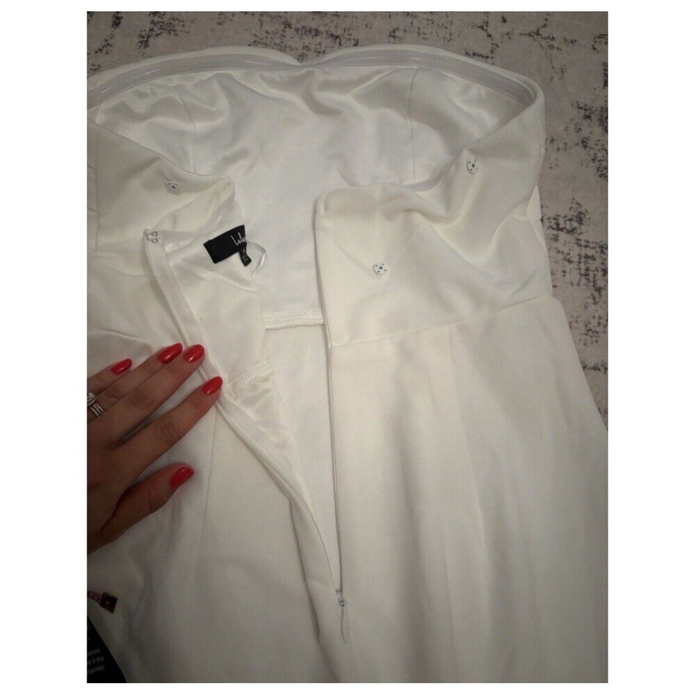 Lulu's White Strapless Midi Dress - Picture 11 of 14